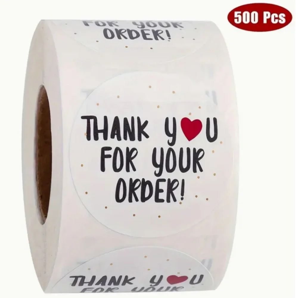 Thank You For Your Order Stickers 500 Pieces New